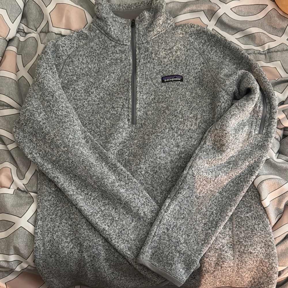 Patagonia Gray Zip Up Fleece Sweater
